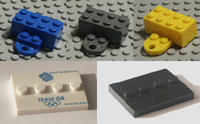 Lego fridge magnets, mounts and bases.