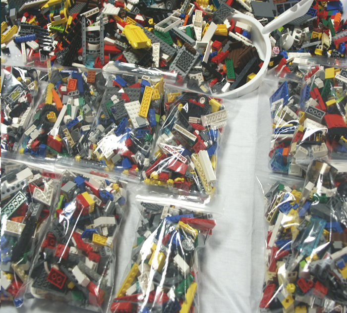Lego mixed parts sold by the kilo.