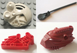 Lego, bionicle, individual parts, replacement spares, components, red, dark red, white.