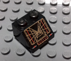 black lego brick with printed surface