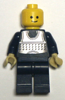 blue Lego minifigure.