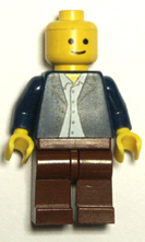 blue Lego minifigure.