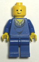 blue Lego minifigure.