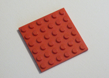 Lego 6 x 6 red plate Lego part number 3958