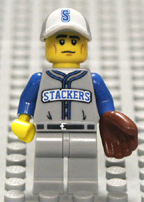 Lego minifigure grey bodied, grey hips, light grey legs.