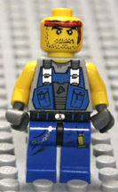 Lego minifigure grey bodied, grey hips, light grey legs.