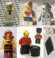 Lego series minifigures, replacement figures, parts.
