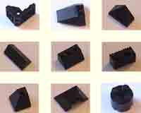 black, Lego, bricks, parts, pieces, bits.