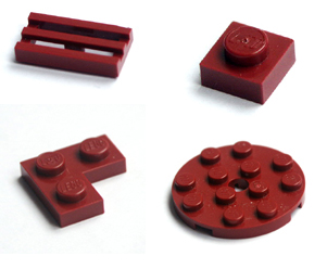 PM402 modifiée 1 x 4 avec 2 Rivets Noir x 4 Lego-Plaque 92593 