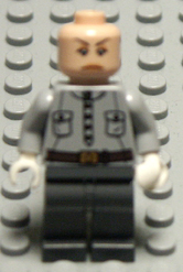 Lego minifigure grey bodied, grey hips, light grey legs.