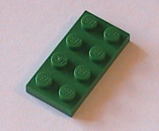 Lego, green, plates, flats, buy, find, pegs, knobs, thin, square, rectangle, chamfered.
