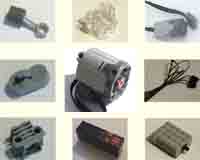 Lego, motor, switch, cable, battery, box, light, sensor, infra-red, remote, control.