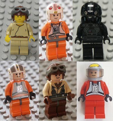 pilots, minifigures, Star Wars, Lego.