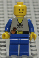 Lego minifigure grey bodied, grey hips, light grey legs.