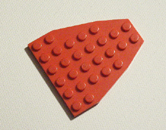 Red Lego plate 6 x 9 chamfered