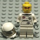 Lego minifigure white body, black legs.