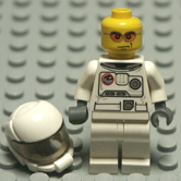 Lego minifigure white body, black legs.