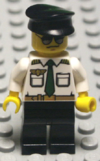 Lego minifigure white body, black legs.