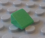 Bright green Lego brick part