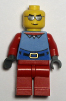 blue Lego minifigure