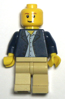 blue Lego minifigure